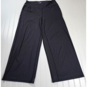 PROMOVER Women's Black Wide Leg Cropped Capri Yoga Athletic Pants XXL Spandex